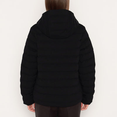 WOMEN'S WOOL LIKE POLYESTER MIDDLE DOWN HOODED JACKET