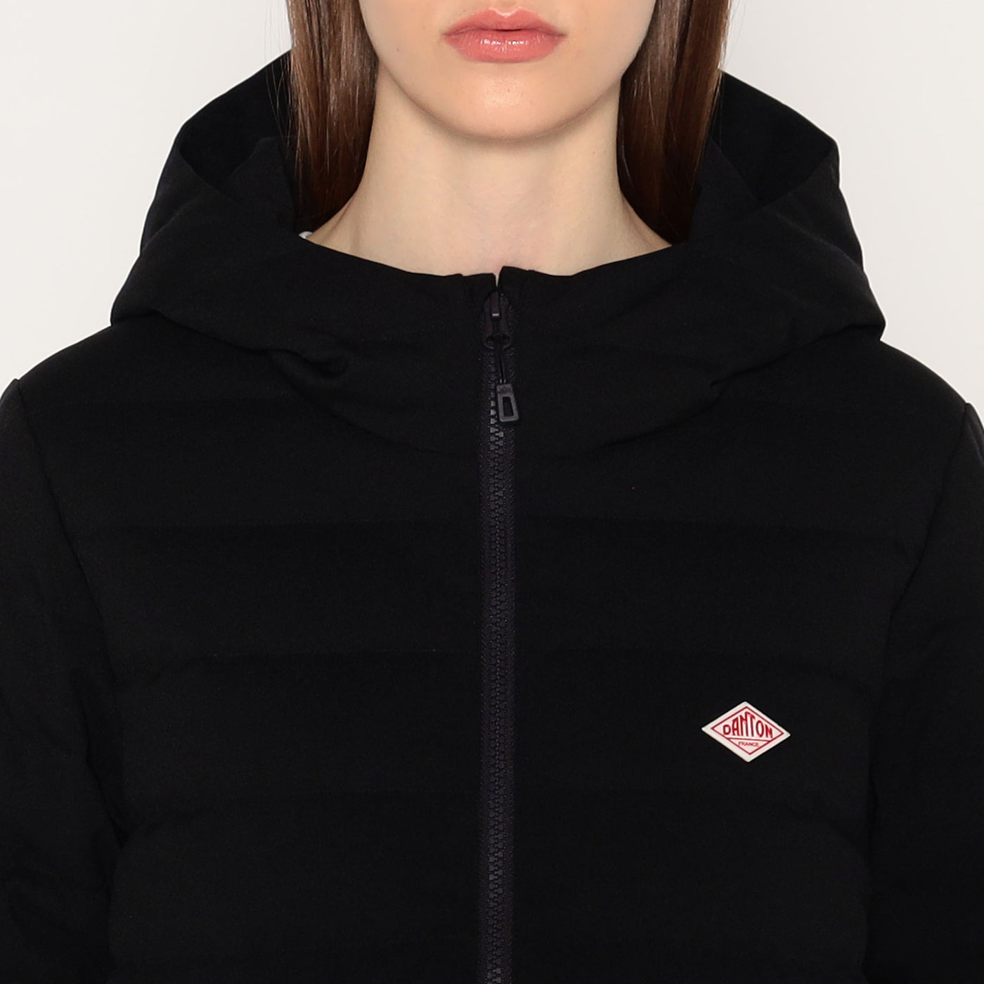 WOMEN'S WOOL LIKE POLYESTER MIDDLE DOWN HOODED JACKET