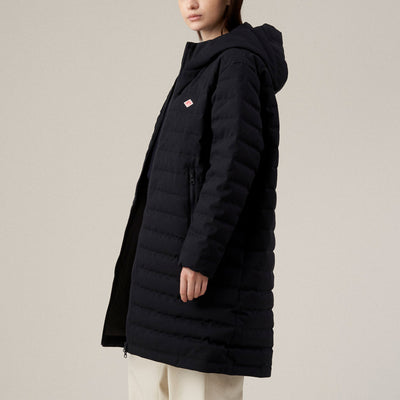 WOMEN'S WOOL LIKE POLYESTER MIDDLE DOWN HOODED COAT