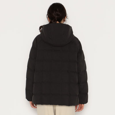 WOMEN'S WOOL LIKE POLYESTER SQUARE QUILTED DOWN JACKET