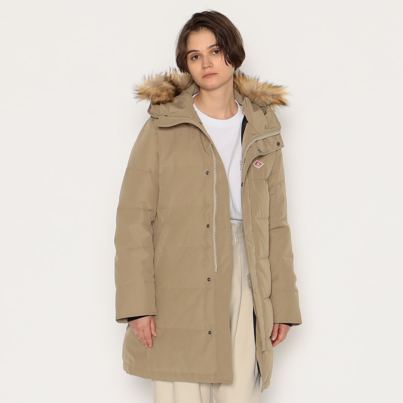 WOMEN'S FAUX FUR HOODED DOWN COAT