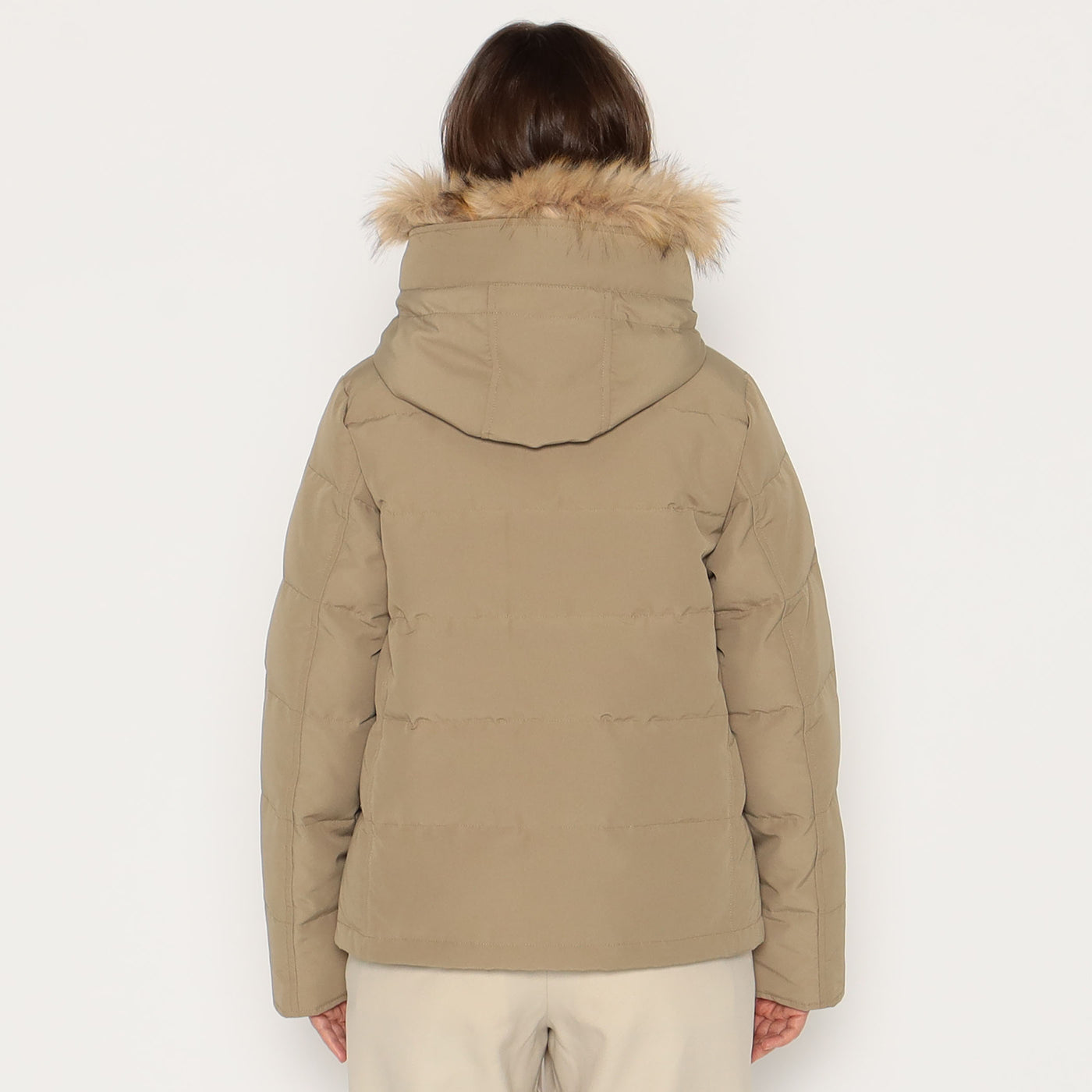 WOMEN'S FAUX FUR HOODED DOWN JACKET