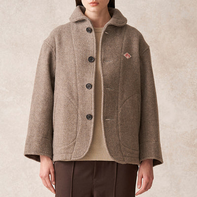 WOMEN'S WOOL PILE ROUND COLLAR JACKET