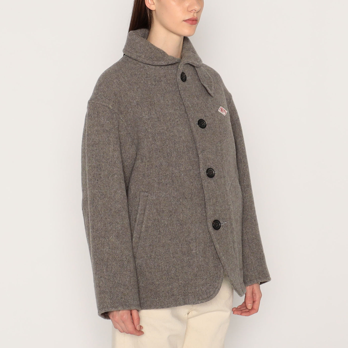 WOMEN'S WOOL PILE ROUND COLLAR JACKET