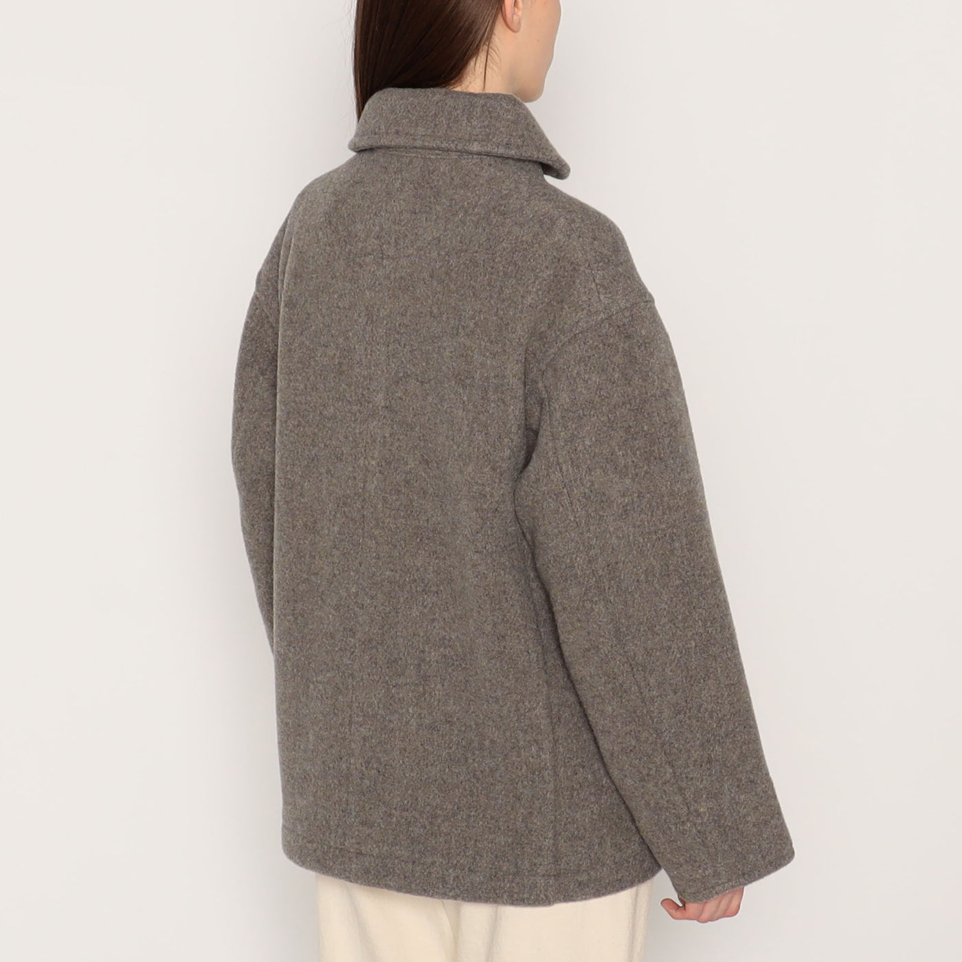 WOMEN'S WOOL PILE ROUND COLLAR JACKET