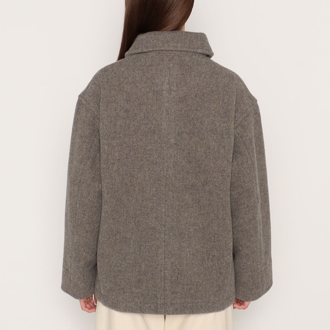 WOMEN'S WOOL PILE ROUND COLLAR JACKET