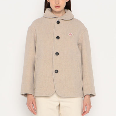 WOMEN'S WOOL PILE ROUND COLLAR JACKET