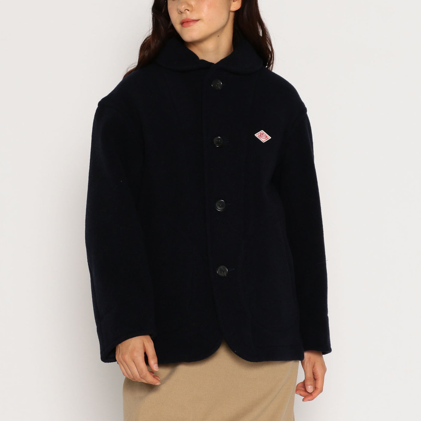 WOMEN'S WOOL PILE ROUND COLLAR JACKET