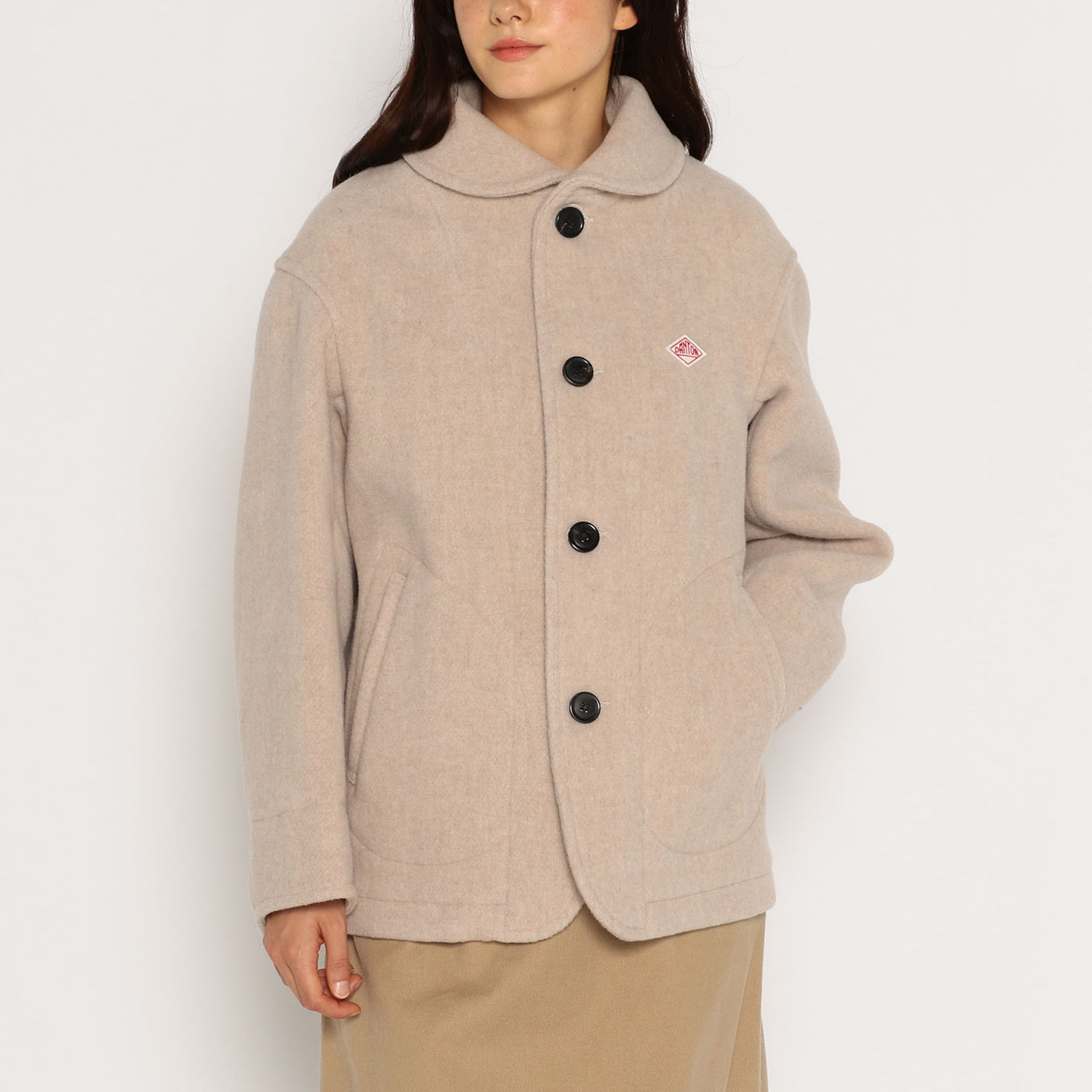 WOMEN'S WOOL PILE ROUND COLLAR JACKET