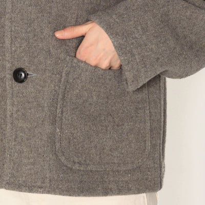 WOMEN'S WOOL LIGHT PILE COLLARLESS JACKET