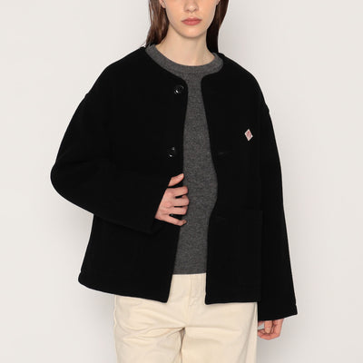 WOMEN'S WOOL LIGHT PILE COLLARLESS JACKET