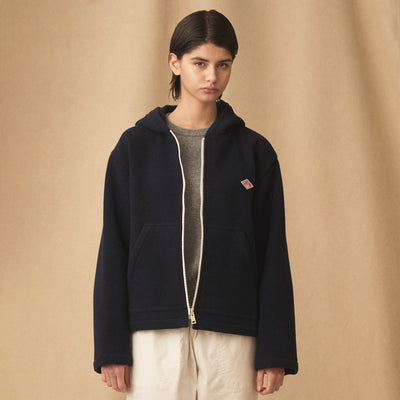 WOMEN'S WOOL LIGHT PILE HOODED JACKET