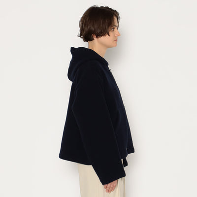 WOMEN'S WOOL LIGHT PILE HOODED JACKET