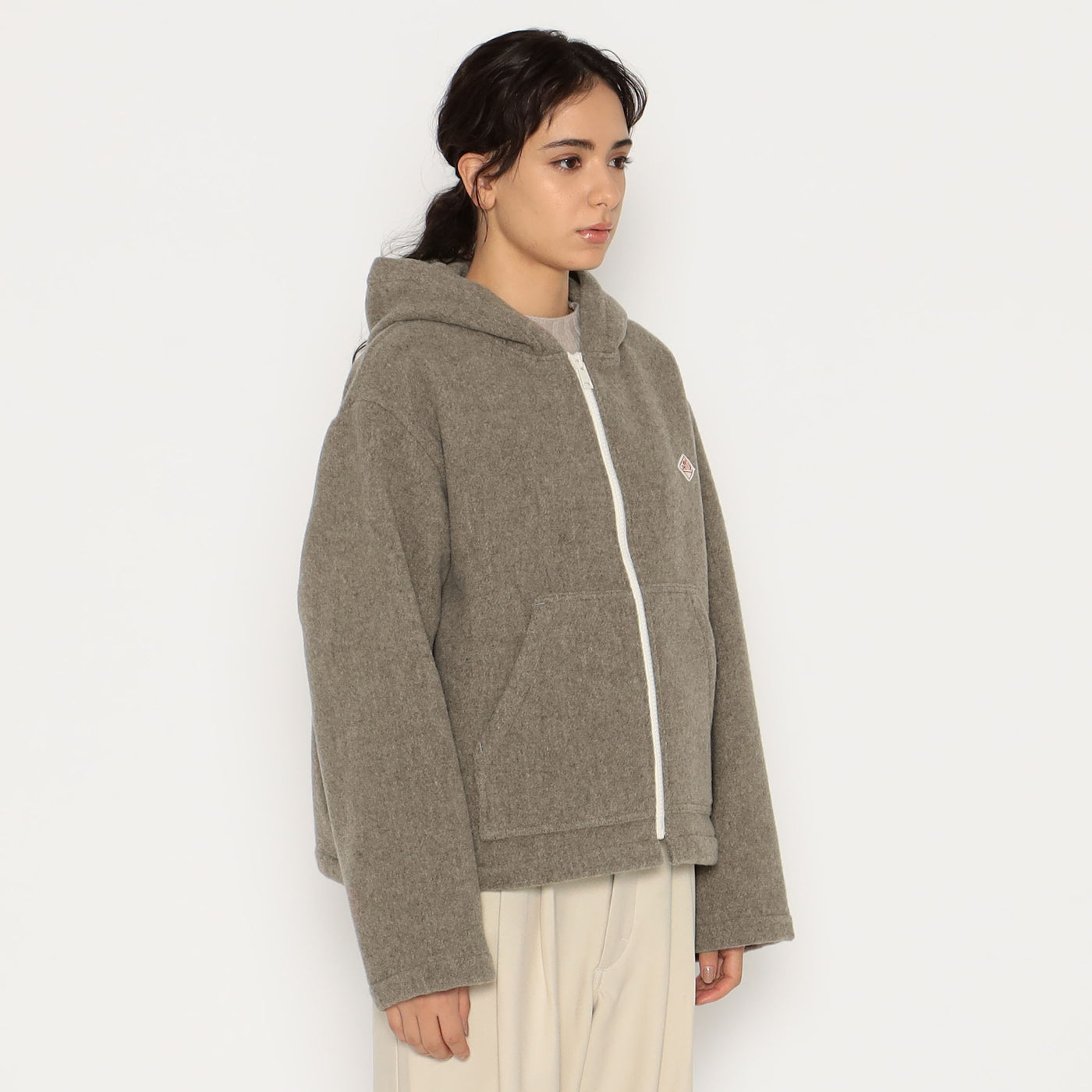 WOMEN'S WOOL LIGHT PILE HOODED JACKET