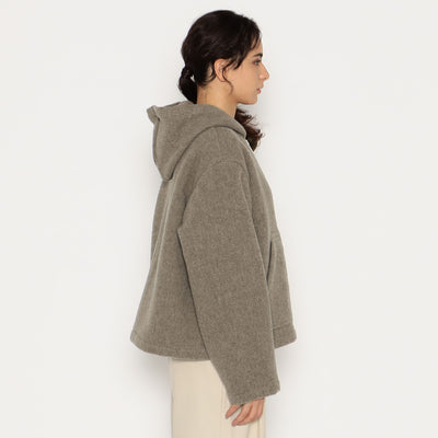 WOMEN'S WOOL LIGHT PILE HOODED JACKET