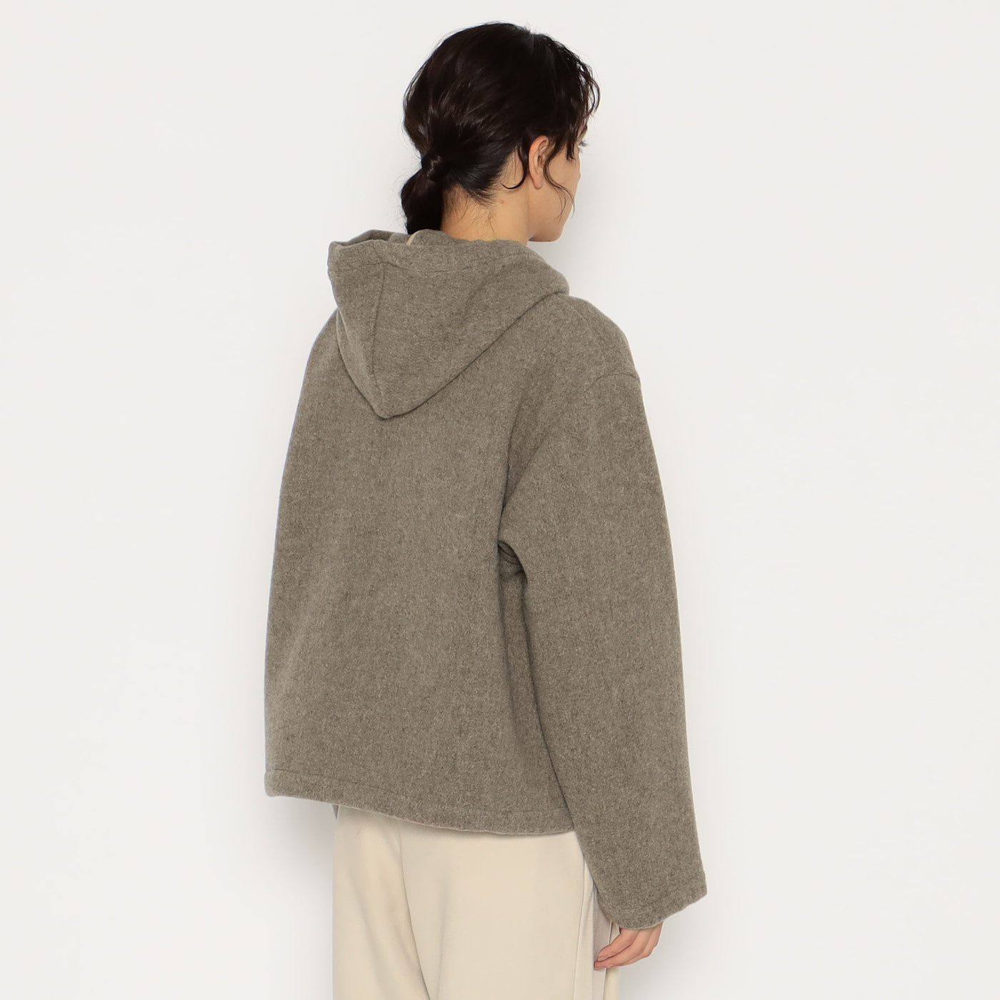 WOMEN'S WOOL LIGHT PILE HOODED JACKET