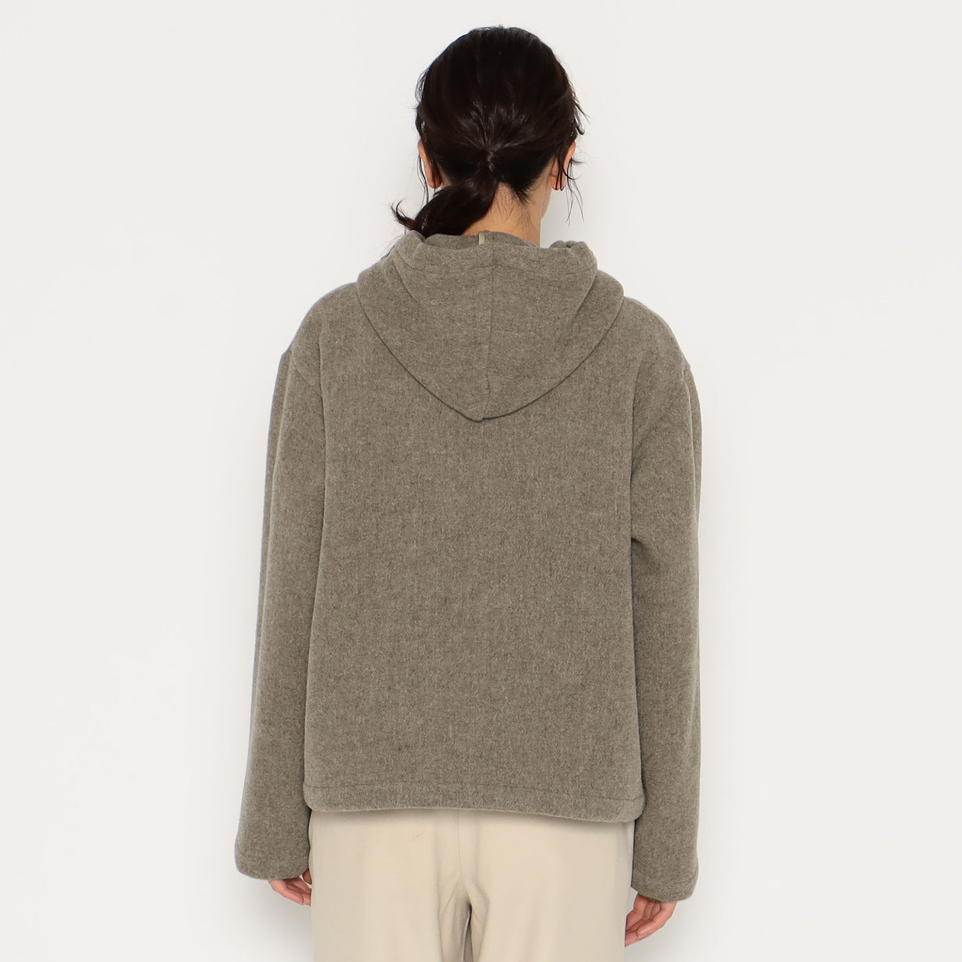 WOMEN'S WOOL LIGHT PILE HOODED JACKET