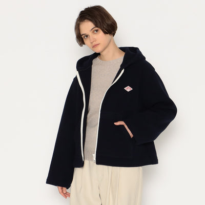 WOMEN'S WOOL LIGHT PILE HOODED JACKET