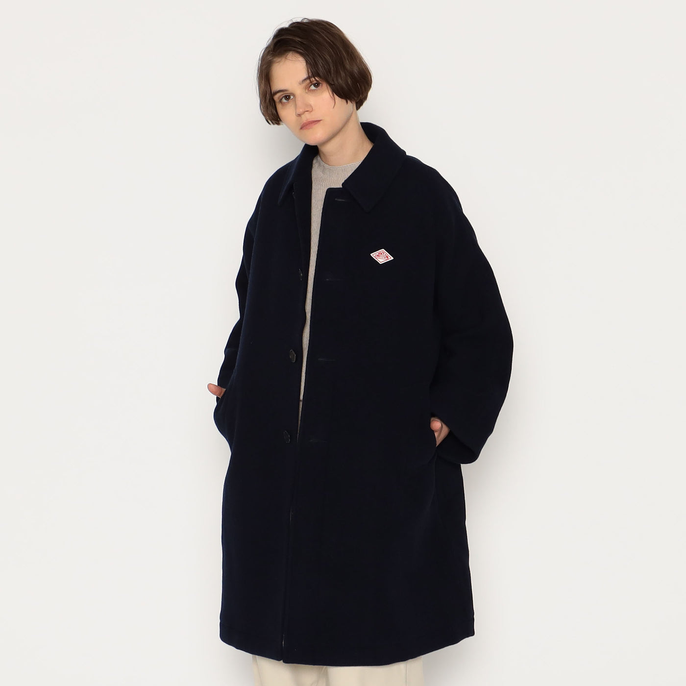 WOMEN'S WOOL LIGHT PILE DOLMAN LONG COAT