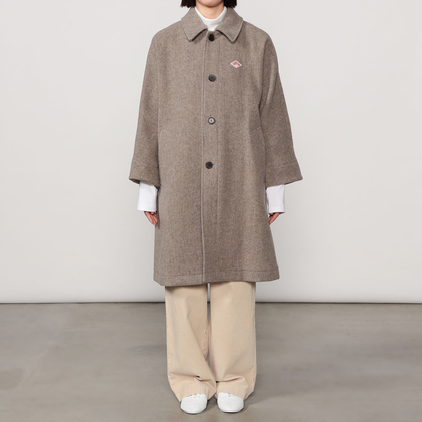 WOMEN'S WOOL LIGHT PILE DOLMAN LONG COAT