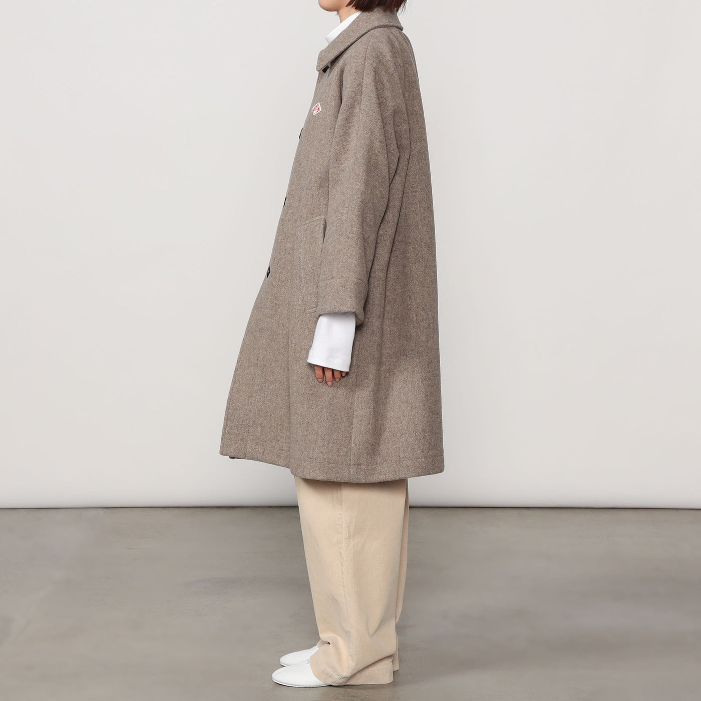 WOMEN'S WOOL LIGHT PILE DOLMAN LONG COAT