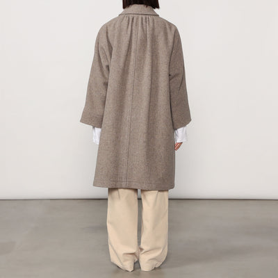 WOMEN'S WOOL LIGHT PILE DOLMAN LONG COAT