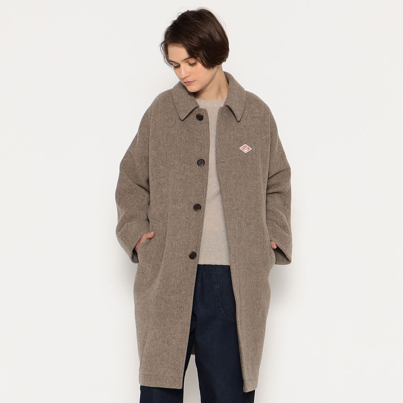 WOMEN'S WOOL LIGHT PILE DOLMAN LONG COAT