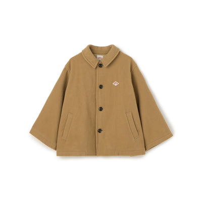 WOMEN'S SINGLE WOOL PILE GATHERED SHORT COAT