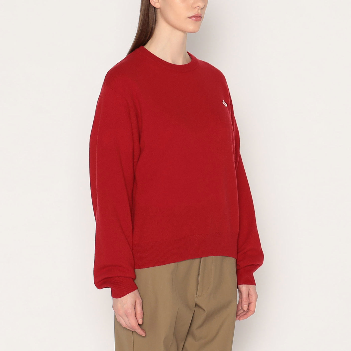 WOMEN'S LAMBSWOOL CREW NECK KNIT PULLOVER