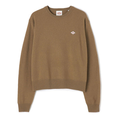 WOMEN'S LAMBSWOOL CREW NECK KNIT PULLOVER