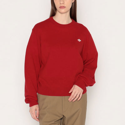 WOMEN'S LAMBSWOOL CREW NECK KNIT PULLOVER