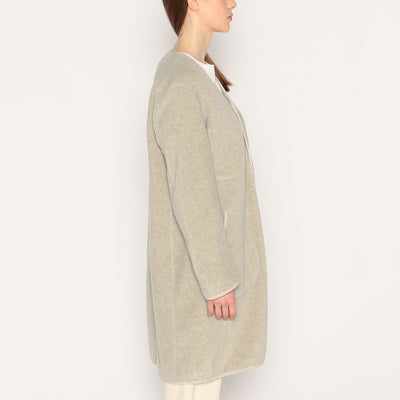 WOMEN'S FLEECE COLLARLESS COAT