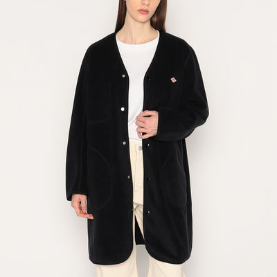 WOMEN'S FLEECE COLLARLESS COAT