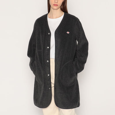 WOMEN'S FLEECE COLLARLESS COAT