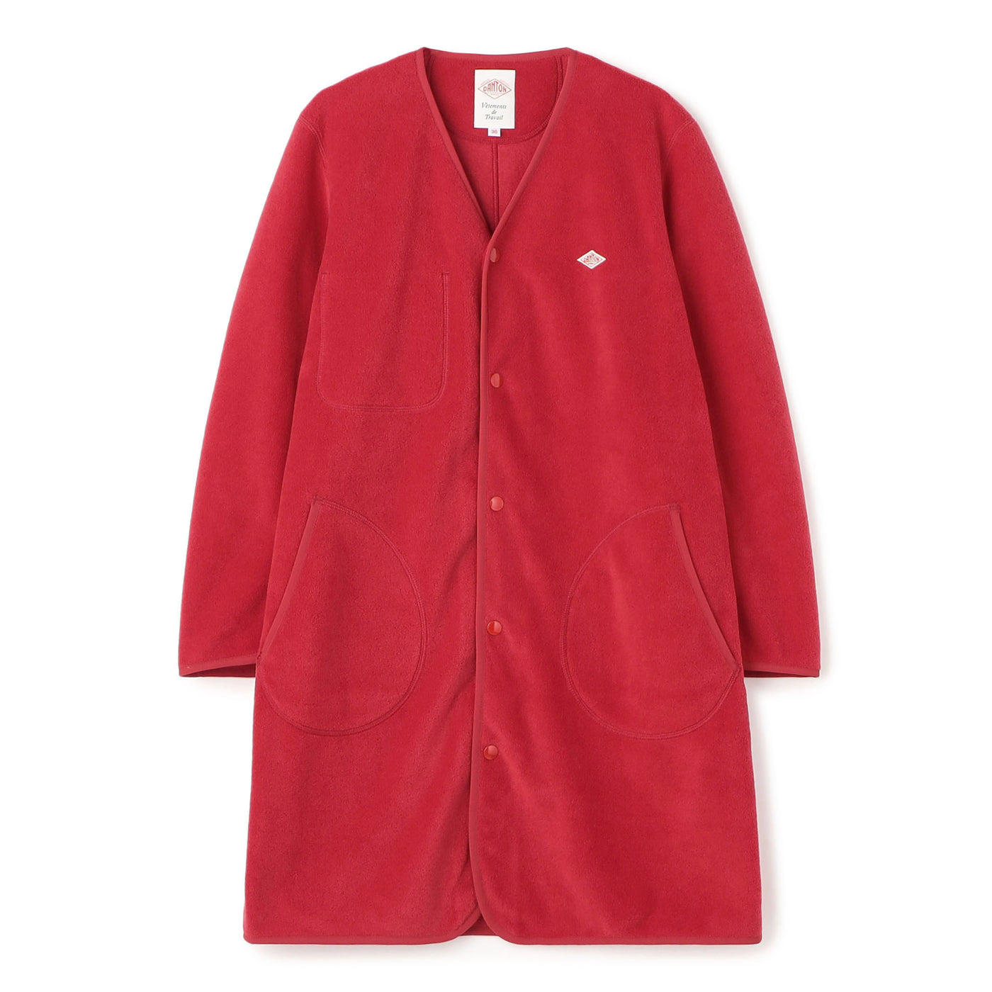 WOMEN'S FLEECE COLLARLESS COAT