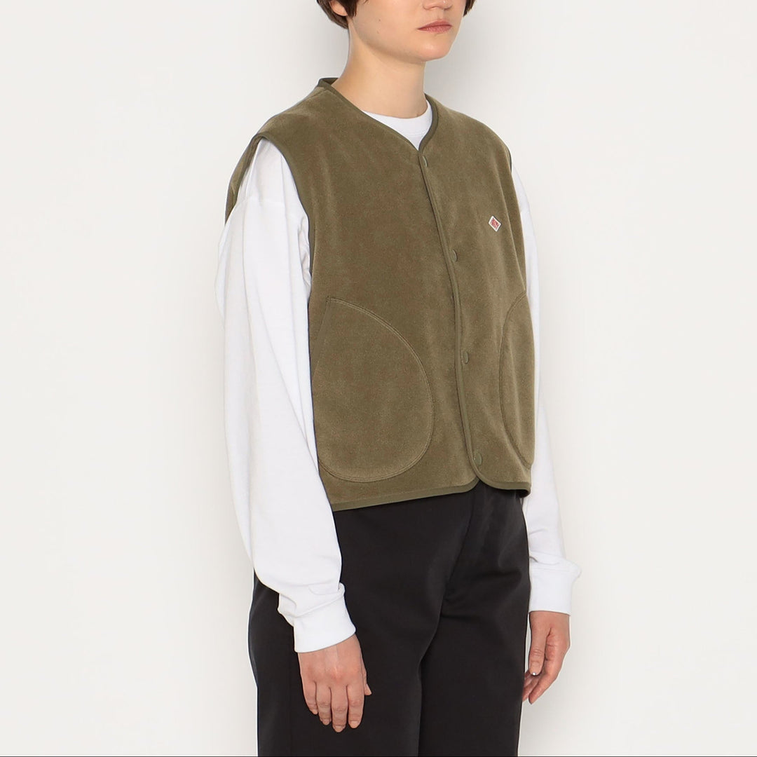 WOMEN'S FLEECE COLLARLESS VEST