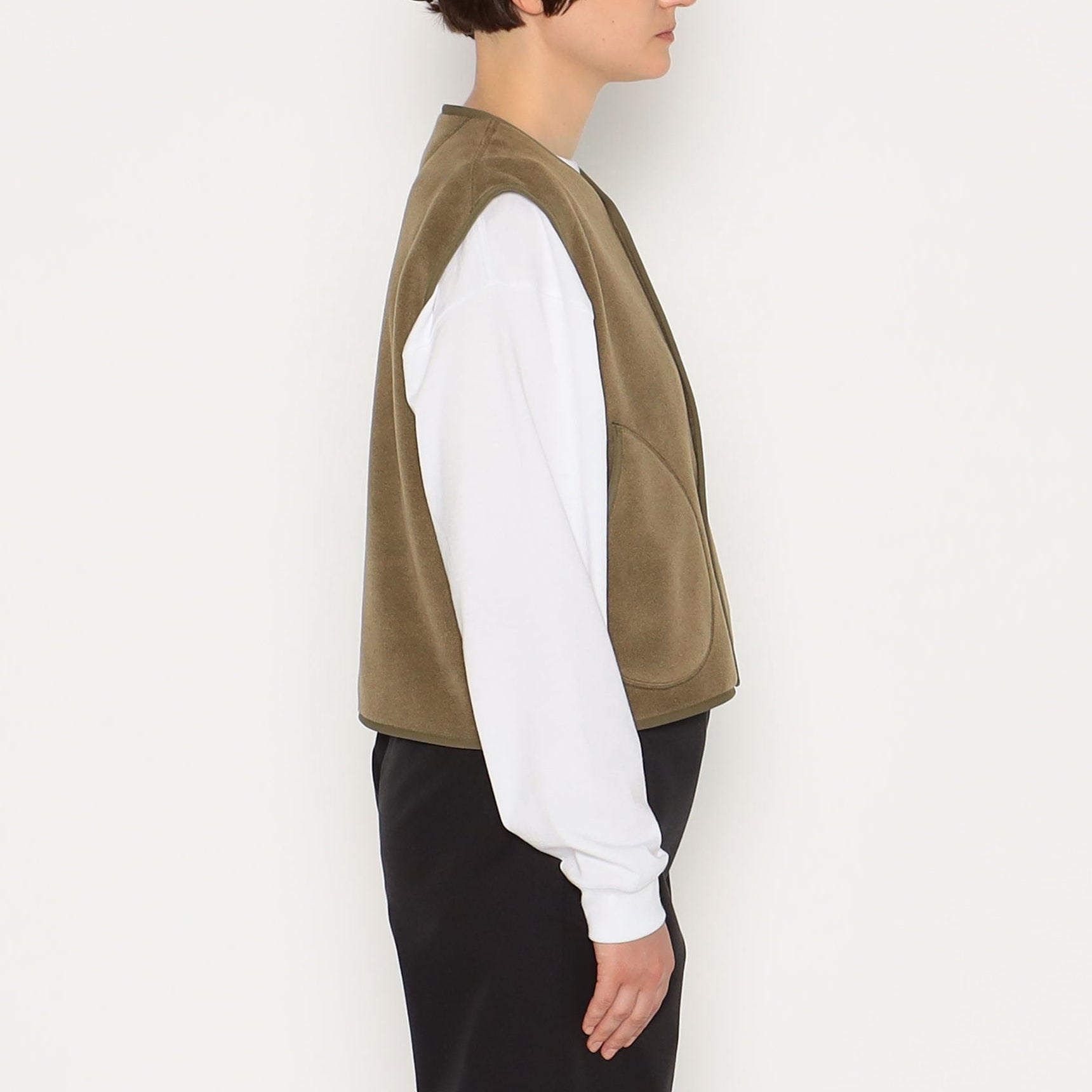 DANTON WOMEN'S FLEECE COLLARLESS VEST