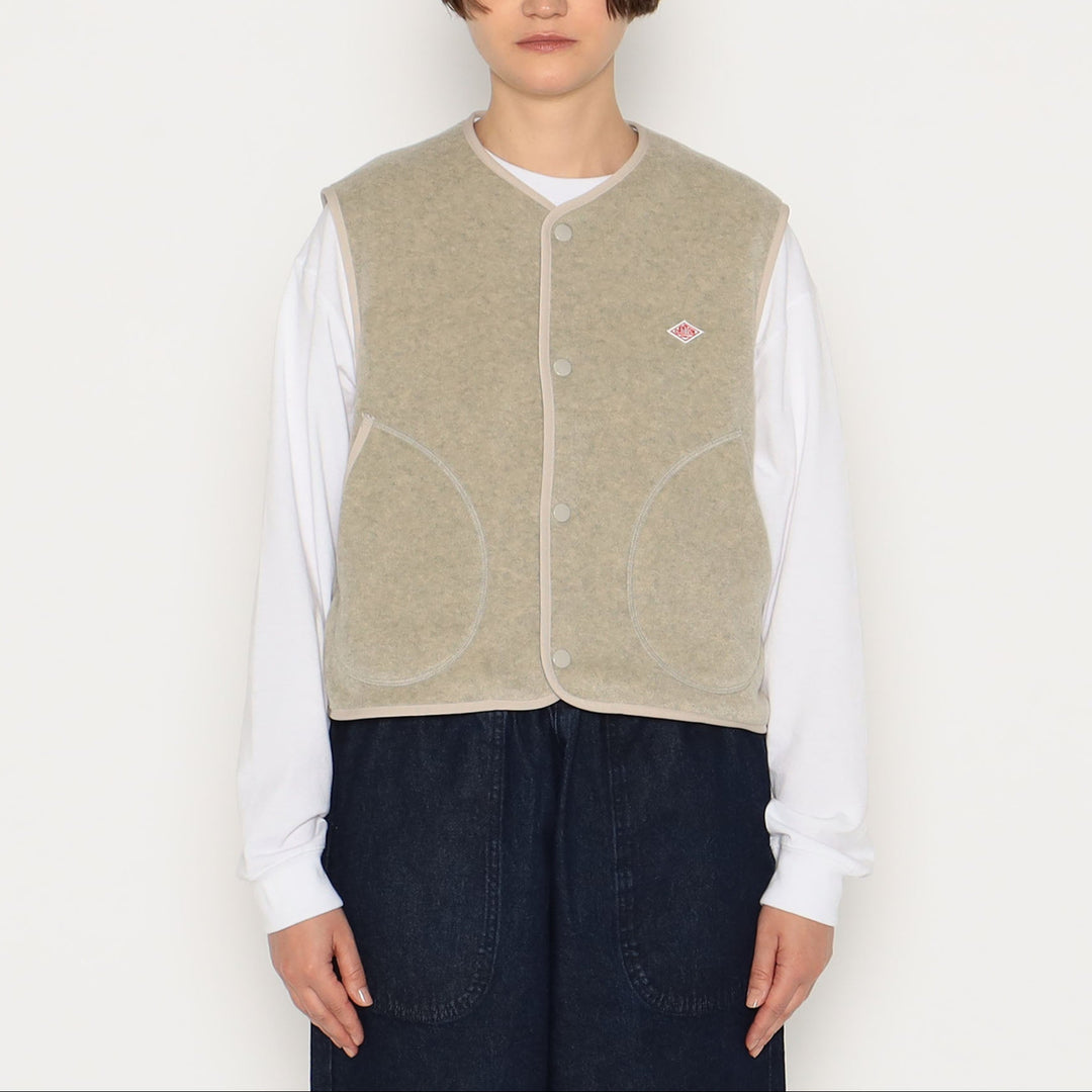 WOMEN'S FLEECE COLLARLESS VEST