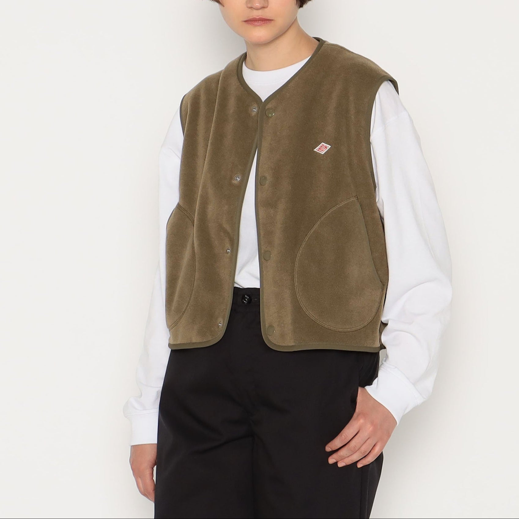 DANTON WOMEN'S FLEECE COLLARLESS VEST