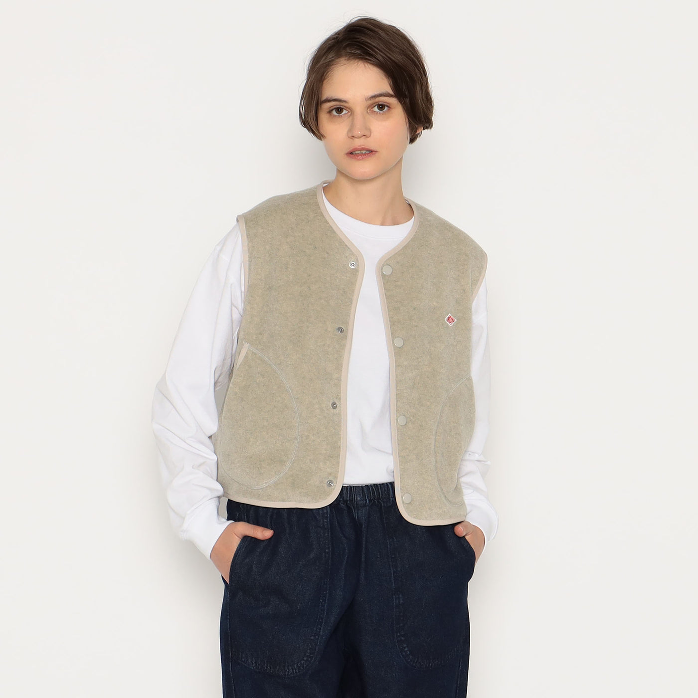 WOMEN'S FLEECE COLLARLESS VEST