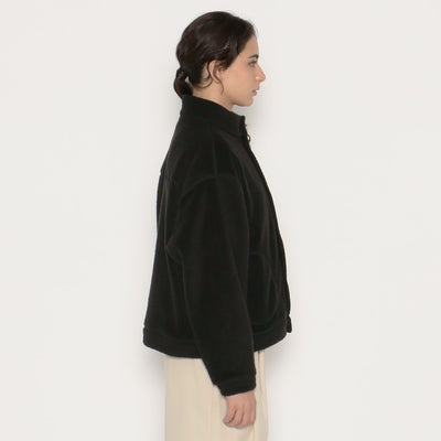 WOMEN'S DOUBLE FACE BOA STAND COLLAR CARDIGAN