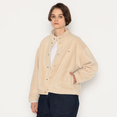 WOMEN'S DOUBLE FACE BOA STAND COLLAR CARDIGAN