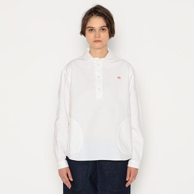 WOMEN'S OXFORD ROUND COLLAR PULLOVER SHIRT PLAIN