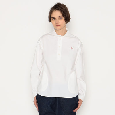 WOMEN'S OXFORD ROUND COLLAR PULLOVER SHIRT PLAIN