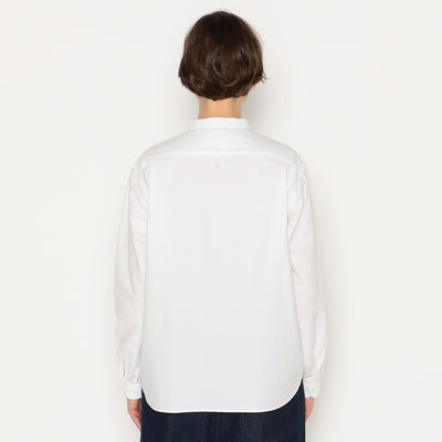 WOMEN'S OXFORD BAND COLLAR SHIRT PLAIN