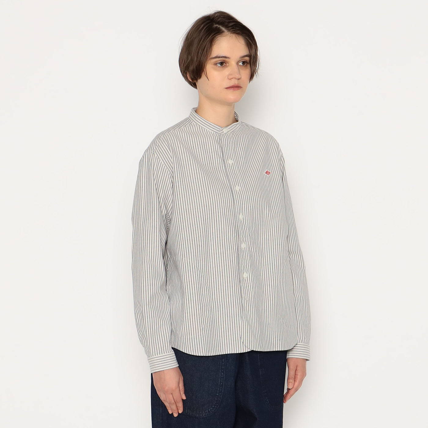 WOMEN'S OXFORD BAND COLLAR SHIRT PATTERN