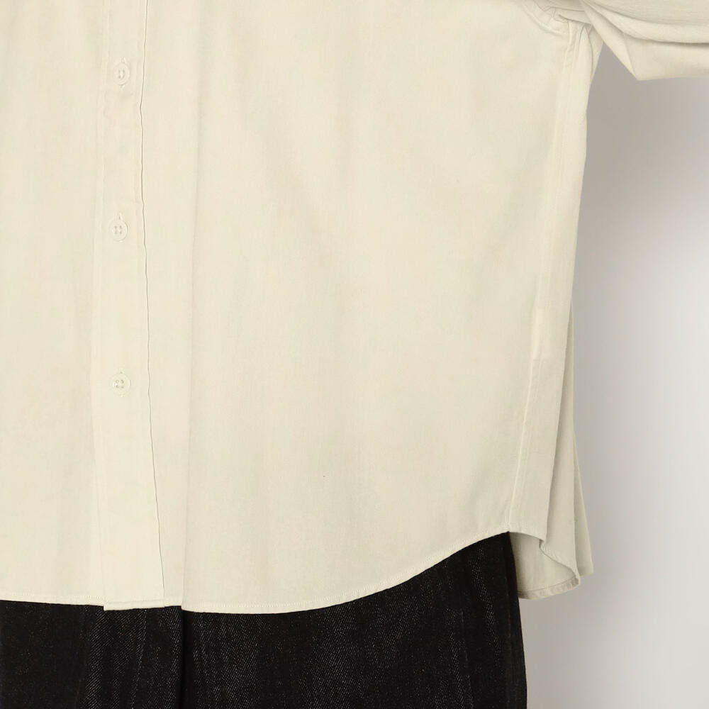 WOMEN'S BACK GATHERED BAND COLLAR SHIRT