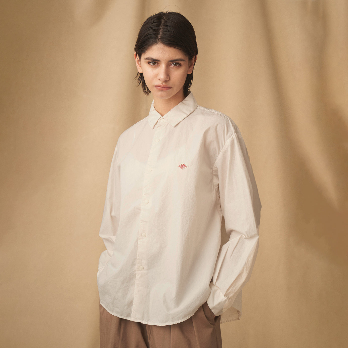 WOMEN'S TYPEWRITER CLOTH WRINKLED SHIRT