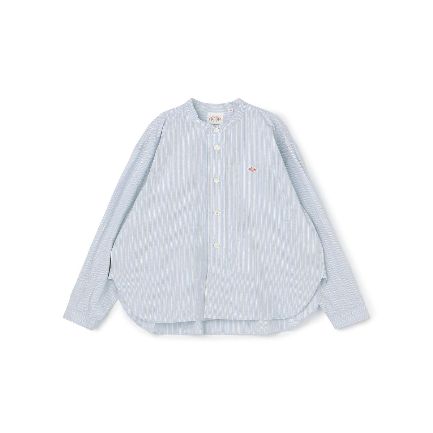 WOMEN'S COTTON POPLIN BAND COLLAR SHIRT