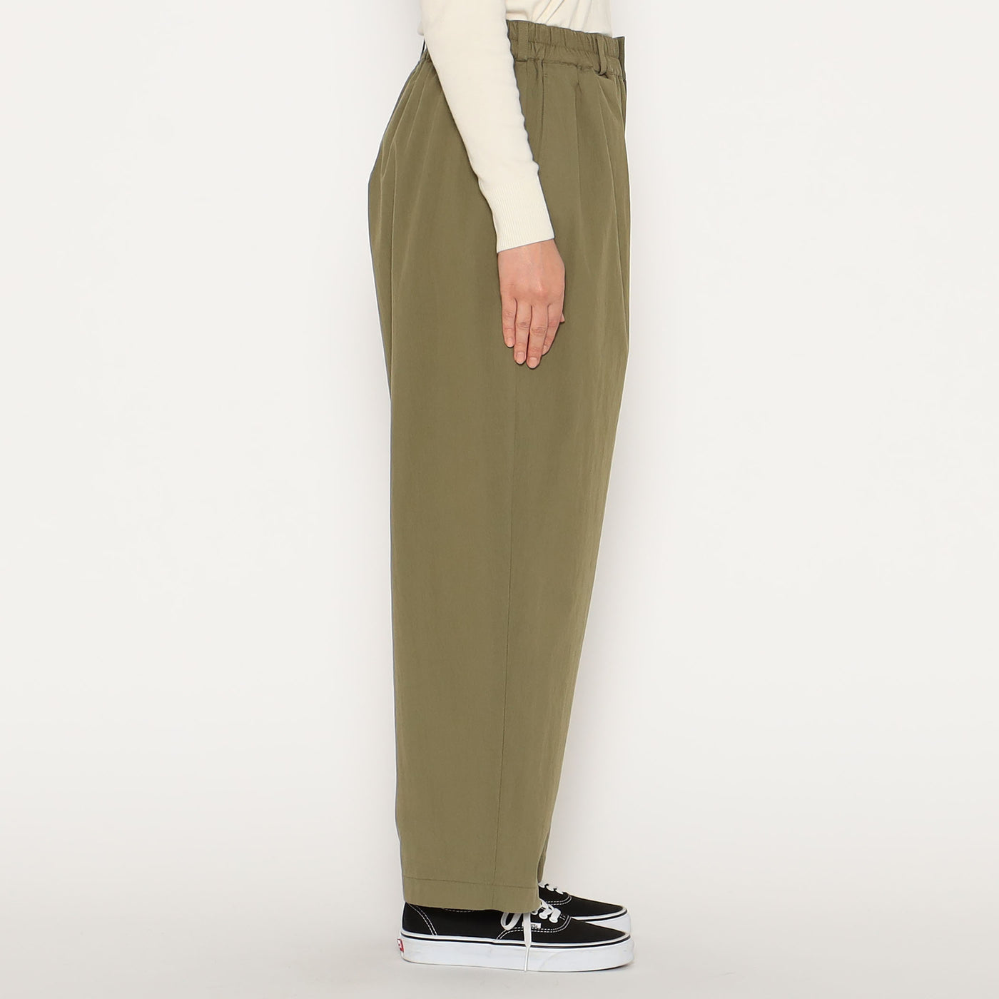 WOMEN'S C/N TWILL DOUBLE PLEATED EASY PANTS